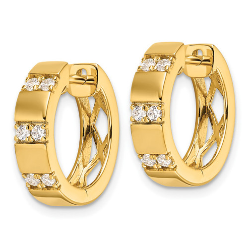14K Yellow Gold 0.3ct Lab-Grown Diamond Fashion Hinged Hoop Earrings, 16 mm - View 2