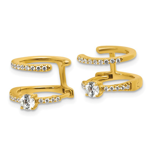 True Origin 14K Yellow Gold 0.628ct Lab-Grown Diamond Hinged Hoop Earrings, 13.7 mm - View 2