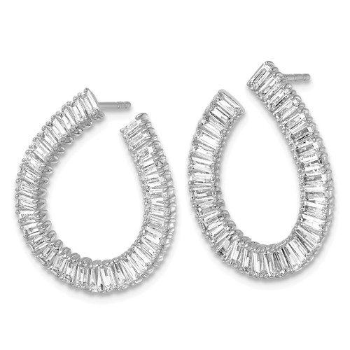 Rhodium-Plated True Origin 14K White Gold 4.09ct Lab-Grown Diamond Post Drop Earrings, 25.4 mm - View 2