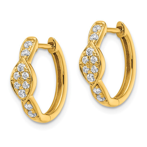 True Origin 14K Yellow Gold 0.348ct Lab-Grown Diamond Hinged Hoop Earrings, 16 mm - View 2