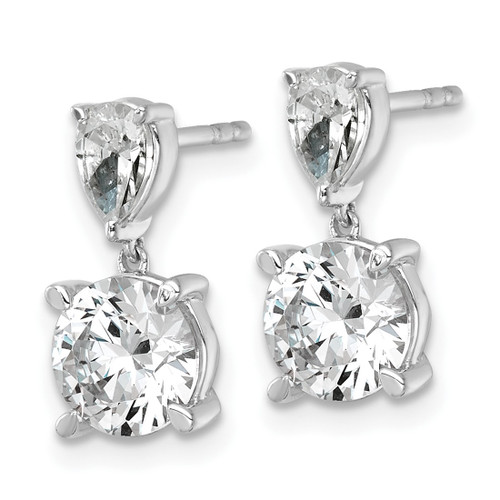 Rhodium-Plated True Origin 14K White Gold 2.991ct Lab-Grown Diamond Post Dangle Earrings, 14.6 mm - View 2