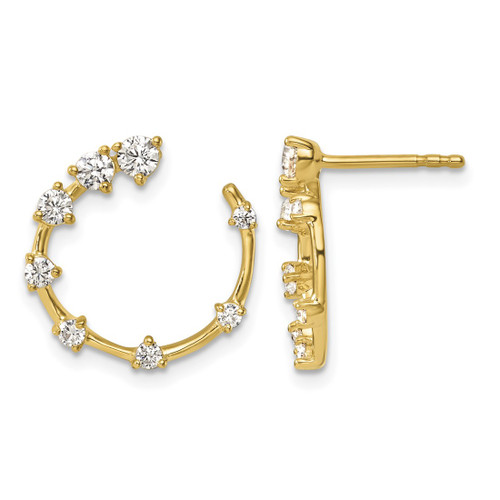 True Origin 14K Yellow Gold 0.614ct Lab-Grown Diamond Circular Stud Earrings, 15.3 mm