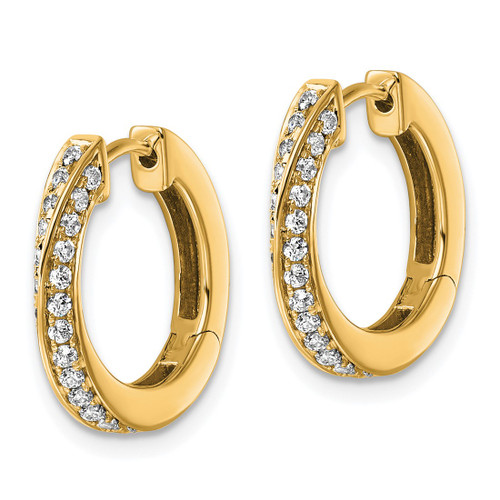 True Origin 14K Yellow Gold 0.52ct Lab-Grown Diamond Twisted Hinged Hoop Earrings, 16.22 mm - View 2