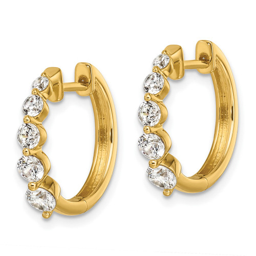 True Origin 14K Yellow Gold 1.008ct Lab-Grown Diamond Hinged Hoop Earrings, 17 mm - View 2