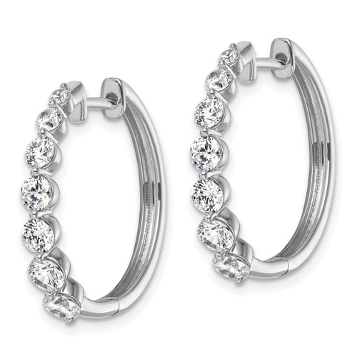 Rhodium-Plated True Origin 14K White Gold 1.628ct Lab-Grown Diamond Hinged Hoop Earrings, 22.2 mm - View 2