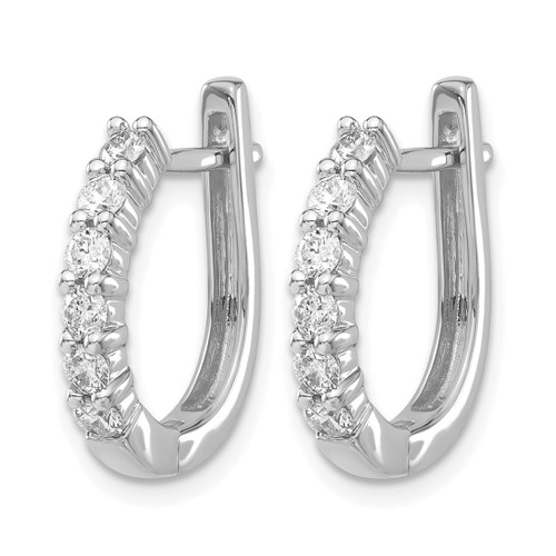 Rhodium-Plated 14K White Gold 0.75ct Lab-Grown Diamond Hinged Hoop Earrings, 18.6 mm - View 2