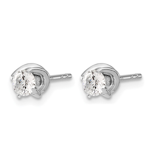 Rhodium-Plated 14K White Gold 0.48ct Lab-Grown Diamond Twisted Setting Stud Stud Earrings, 5.7 mm - View 2