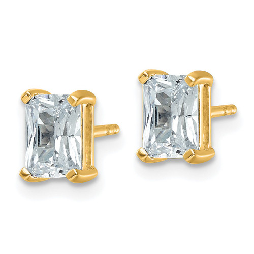 14K Yellow Gold 2.021ct Lab-Grown Diamond Radiant Four Prong Stud Earrings, 7.25 mm - EM8796-200-LD - View 2