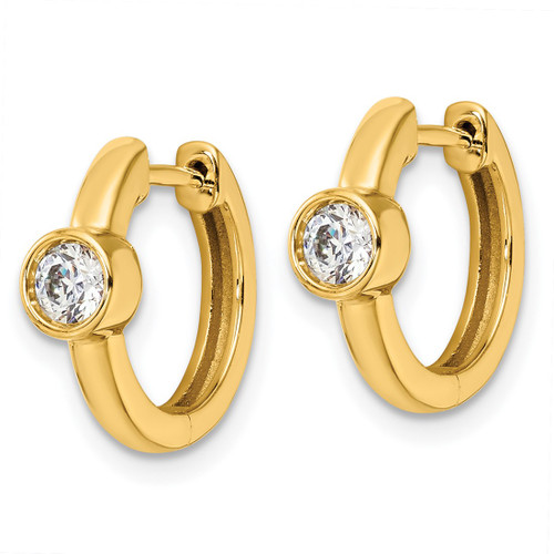 True Origin 14K Yellow Gold 0.32ct Lab-Grown Diamond Hinged Hoop Earrings, 13.6 mm - View 2
