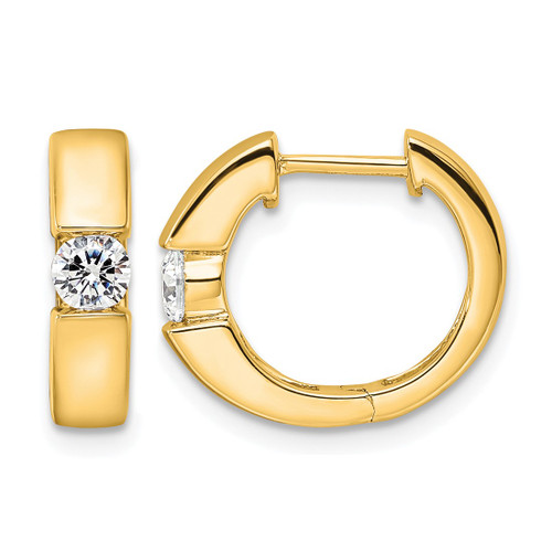 True Origin 14K Yellow Gold 0.32ct Lab-Grown Diamond Hinged Hoop Earrings, 13.7 mm