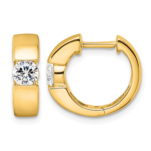 True Origin 14K Yellow Gold 0.6ct Lab-Grown Diamond Hinged Hoop Earrings, 13.7 mm