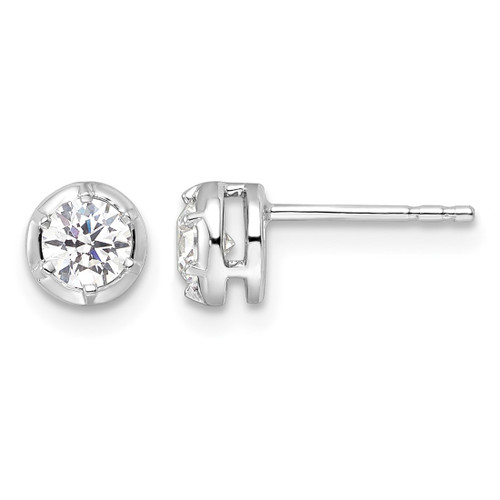 Rhodium-Plated True Origin 14K White Gold 0.51ct Lab-Grown Diamond Solitaire Stud Earrings, 5 mm