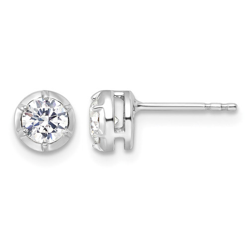 Rhodium-Plated True Origin 14K White Gold 0.59ct Lab-Grown Diamond Solitaire Stud Earrings, 5.5 mm