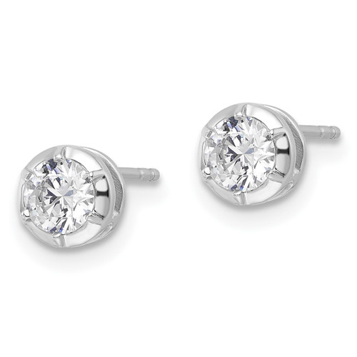 Rhodium-Plated True Origin 14K White Gold 0.59ct Lab-Grown Diamond Solitaire Stud Earrings, 5.5 mm - View 2