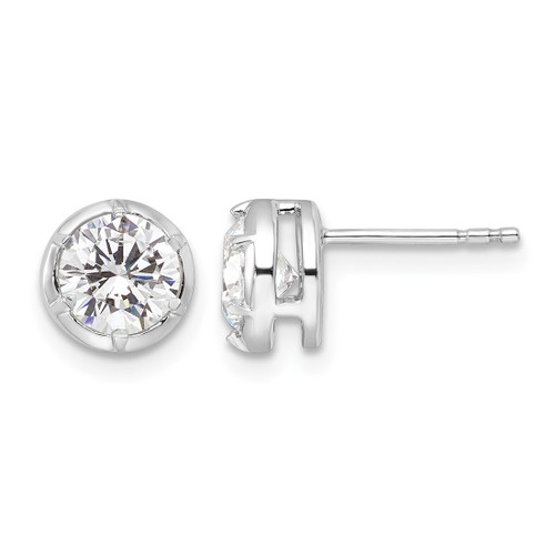 Rhodium-Plated True Origin 14K White Gold 1.5ct Lab-Grown Diamond Solitaire Stud Earrings, 7 mm