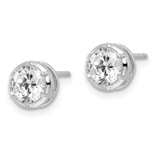 Rhodium-Plated True Origin 14K White Gold 1.5ct Lab-Grown Diamond Solitaire Stud Earrings, 7 mm - View 2