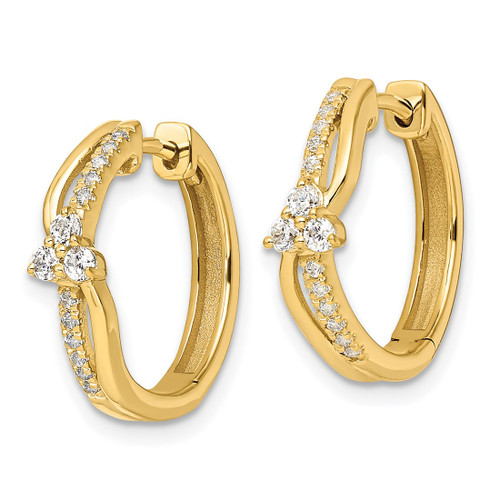 14K Yellow Gold 0.34ct Lab-Grown Diamond Fashion Hinged Hoop Earrings, 17.6 mm - View 2