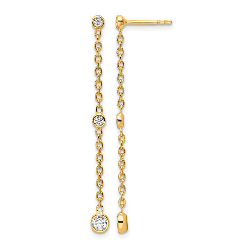 True Origin 14K Yellow Gold 0.338ct Lab-Grown Diamond Graduated Dangle Earrings, 44.8 mm