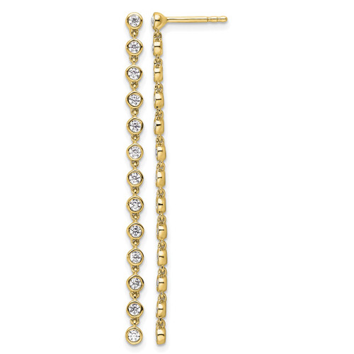 True Origin 14K Yellow Gold 0.65ct Lab-Grown Diamond Graduated Dangle Earrings, 51.3 mm