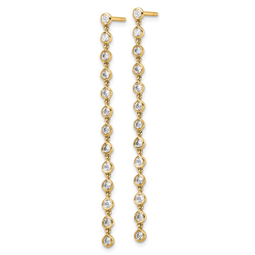 True Origin 14K Yellow Gold 0.65ct Lab-Grown Diamond Graduated Dangle Earrings, 51.3 mm - View 2
