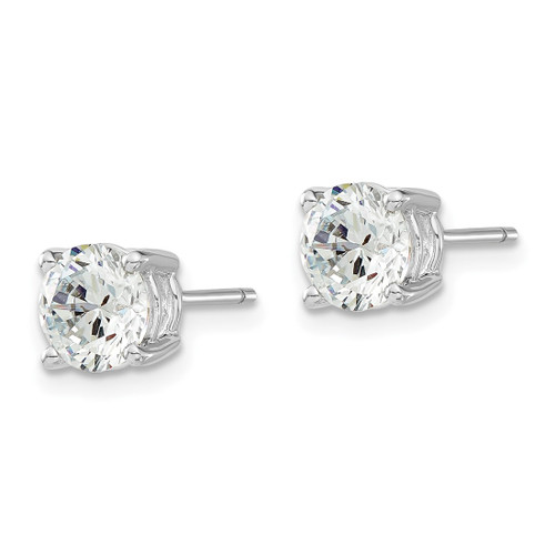 Sterling Silver Rhodium-Plated Diamonore Cubic Zirconia 7.5 mm Stud Earrings - View 2