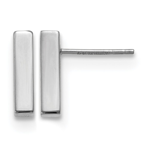 Rhodium-Plated 14K White Gold Polished Post Drop Earrings, 12.5 mm