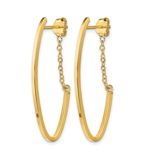 14K Yellow Gold Hollow Polished Hoop Earrings, 41.5 mm - View 2
