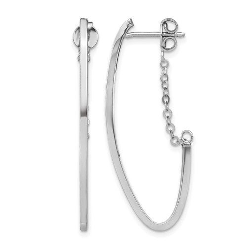 Rhodium-Plated 14K Yellow Gold Hollow with Rhodium Plating Polished Hoop Earrings, 41.5 mm