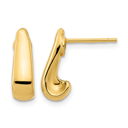 14K Yellow Gold Polished Post Drop Earrings, 11 mm