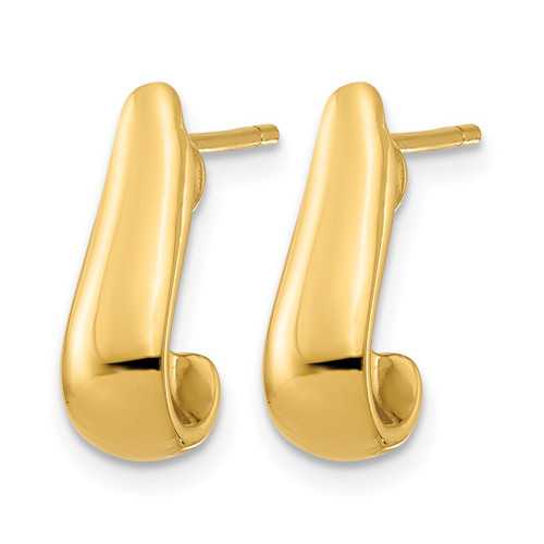 14K Yellow Gold Polished Post Drop Earrings, 11 mm - View 2