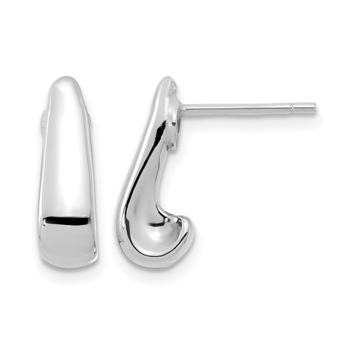 Rhodium-Plated 14K White Gold Polished Post Drop Earrings, 11 mm