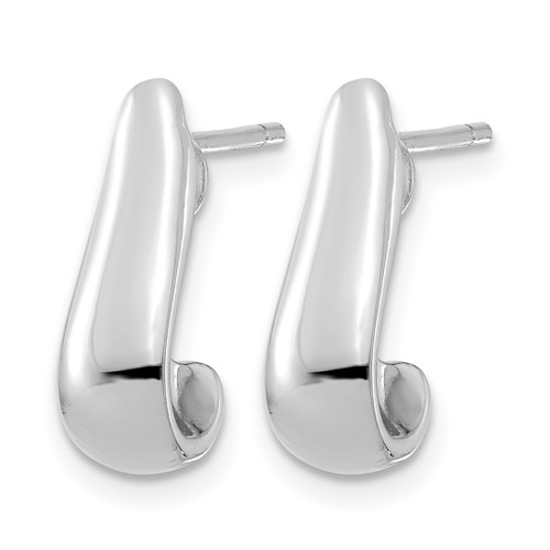 Rhodium-Plated 14K White Gold Polished Post Drop Earrings, 11 mm - View 2