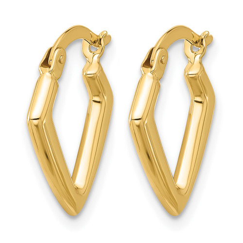 14K Yellow Gold Polished Fancy Hoop Earrings, 17 mm - View 2