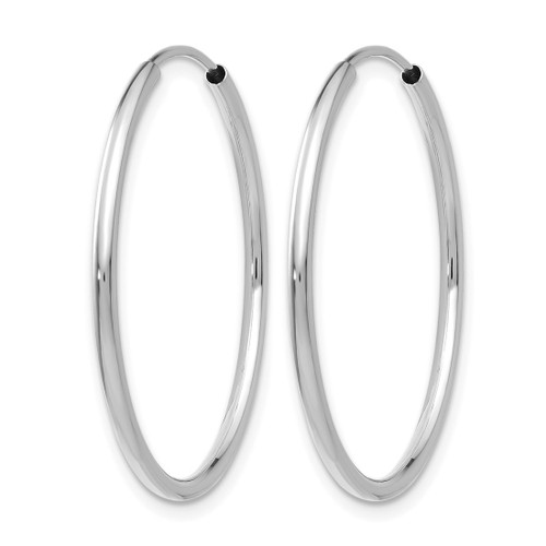 Rhodium-Plated 14K White Gold 1.50 mm Polished Endless Hoop Earrings, 25 mm Long - View 2