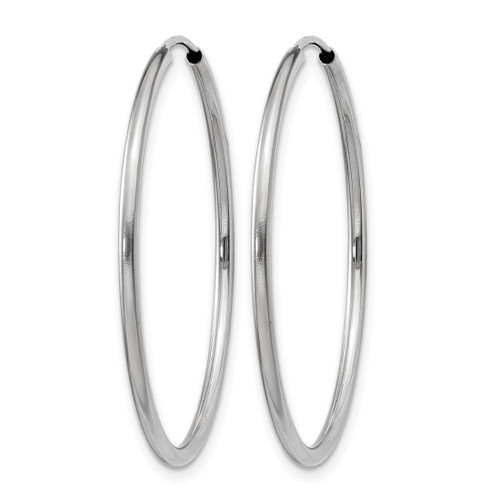 Rhodium-Plated 14K White Gold 1.50 mm Polished Endless Hoop Earrings, 30 mm Long - View 2