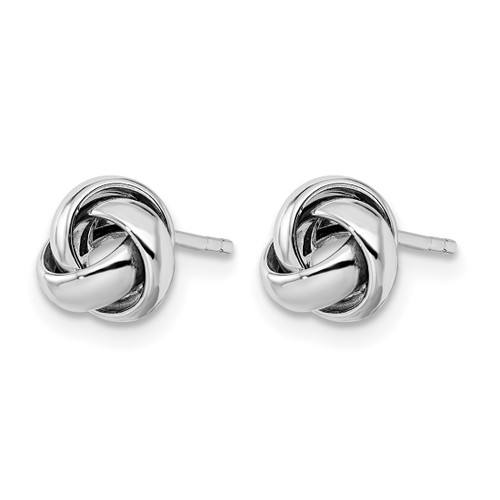 Rhodium-Plated 14K White Gold Hollow Polished Stud Earrings, 8 mm - View 2