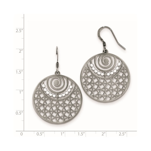Sterling Silver Ruthenium-Plated Shepherd Hook Drop French Wire Earrings, 48 mm - View 2