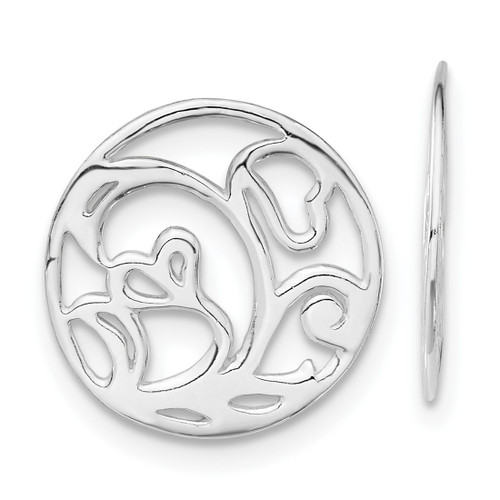 Sterling Silver Jacket Earrings Enhancers, 14.7 mm