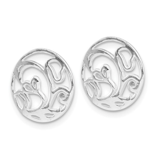 Sterling Silver Jacket Earrings Enhancers, 14.7 mm - View 2