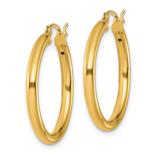 Sterling Silver Gold-Tone Polished 2.5 x 25 mm Hoop Earrings - View 2