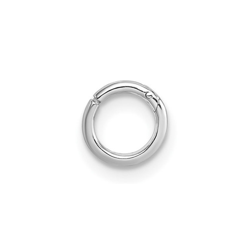 Sterling Silver Rhodium-Plated Polished Single Cartilage Hoop Earring, 7.1 mm