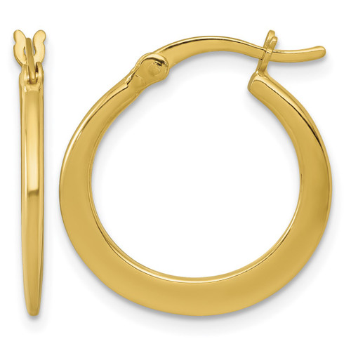Sterling Silver Gold-Tone Polished 20.0 mm Tapered Round Hoop Earrings, 21.3 mm Long