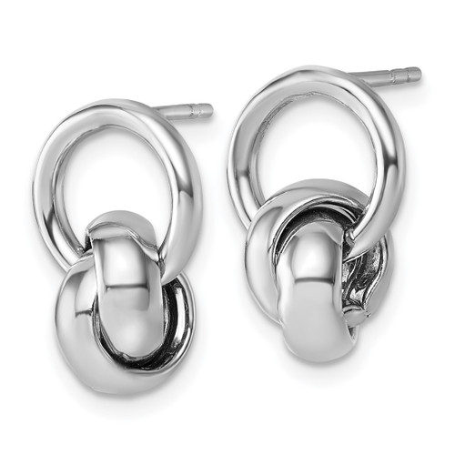 Sterling Silver Rhodium-Plated Polished Love Knot Dangle Earrings, 17.4 mm - View 2