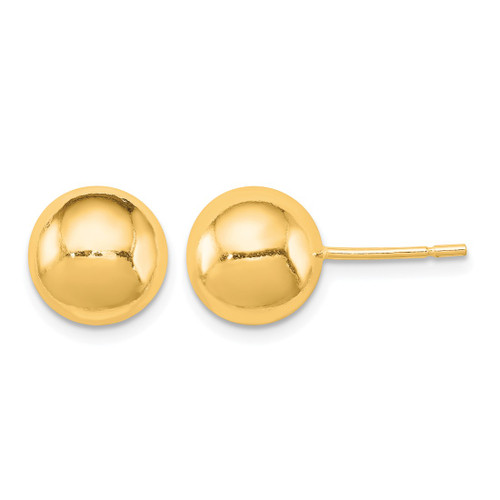 Sterling Silver Gold-Tone Polished 9 mm Ball Stud Earrings