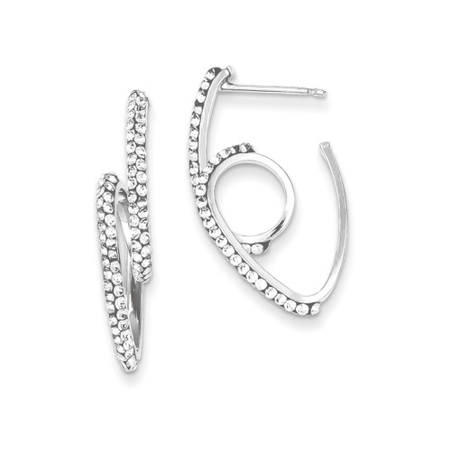 Sterling Silver Stellux Crystal Dangle Earrings, 27 mm