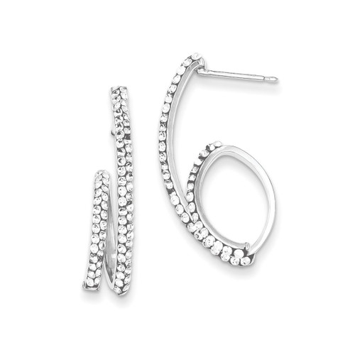 Sterling Silver Stellux Crystal Dangle Earrings, 29 mm