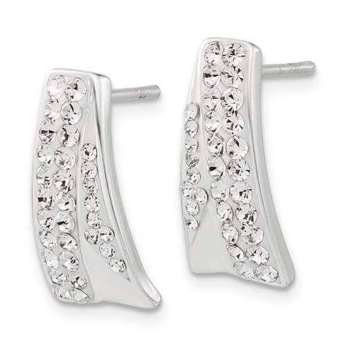 Sterling Silver Stellux Crystal Post Dangle Earrings, 20 mm - View 2