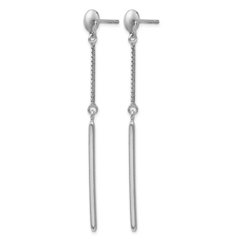 Sterling Silver Rhodium-Plated Polished Post Dangle Earrings, 56 mm - View 2