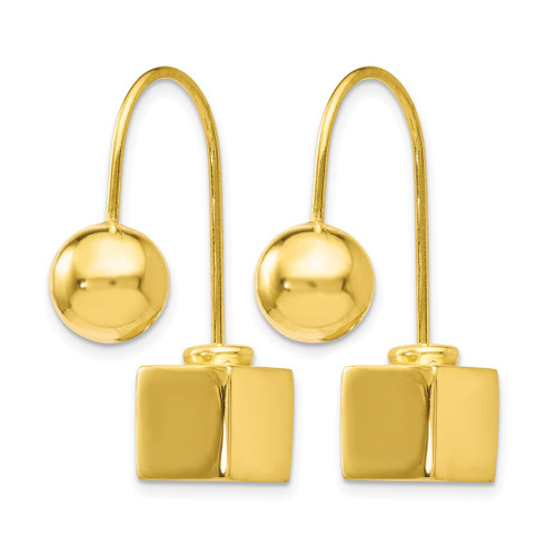 Sterling Silver Gold-Tone Dangle Earrings, 26 mm - View 2
