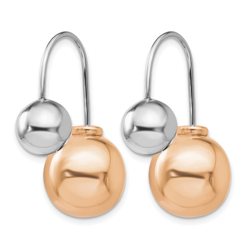 Sterling Silver & Rose-Tone Dangle Earrings, 29 mm - View 2